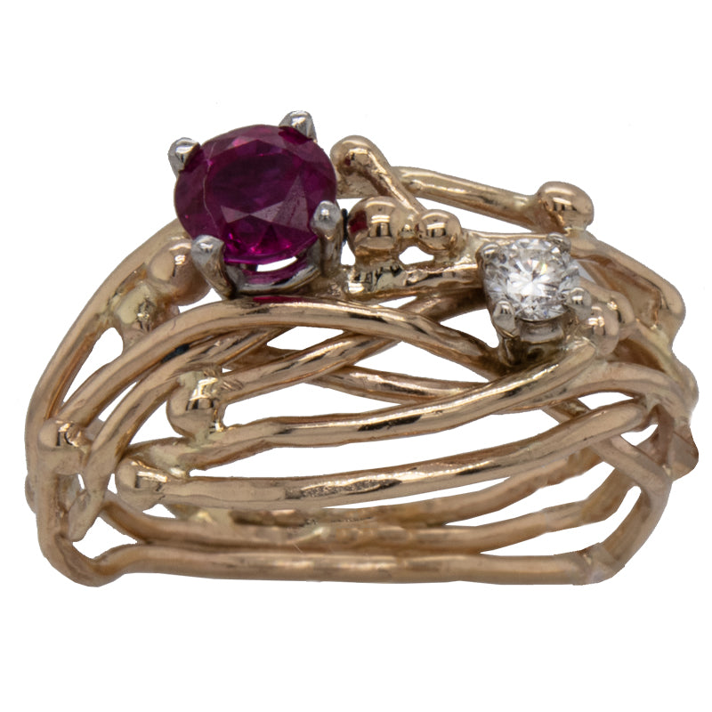 JBG Legacy Ruby &amp; Diamond Complex Seaweed Ring