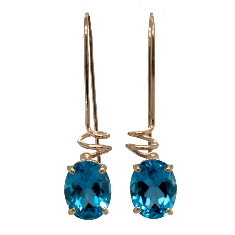 JBG Legacy Blue Topaz Seaweed French Wire Earrings