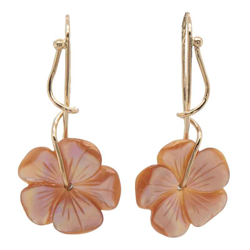 JBG Legacy Sun Rose Mother of Pearl French Wire Earrings