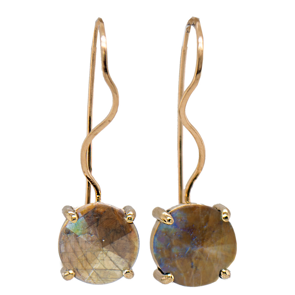 JBG Legacy Gold Sheen Sapphire French Wire Earrings