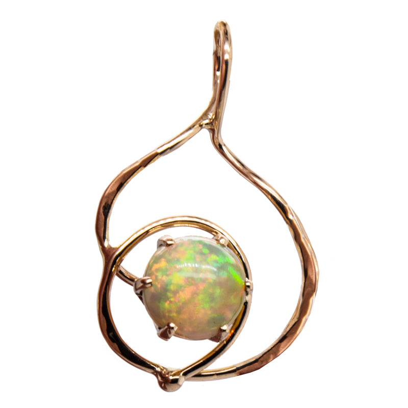 Opal Seaweed Design Pendant