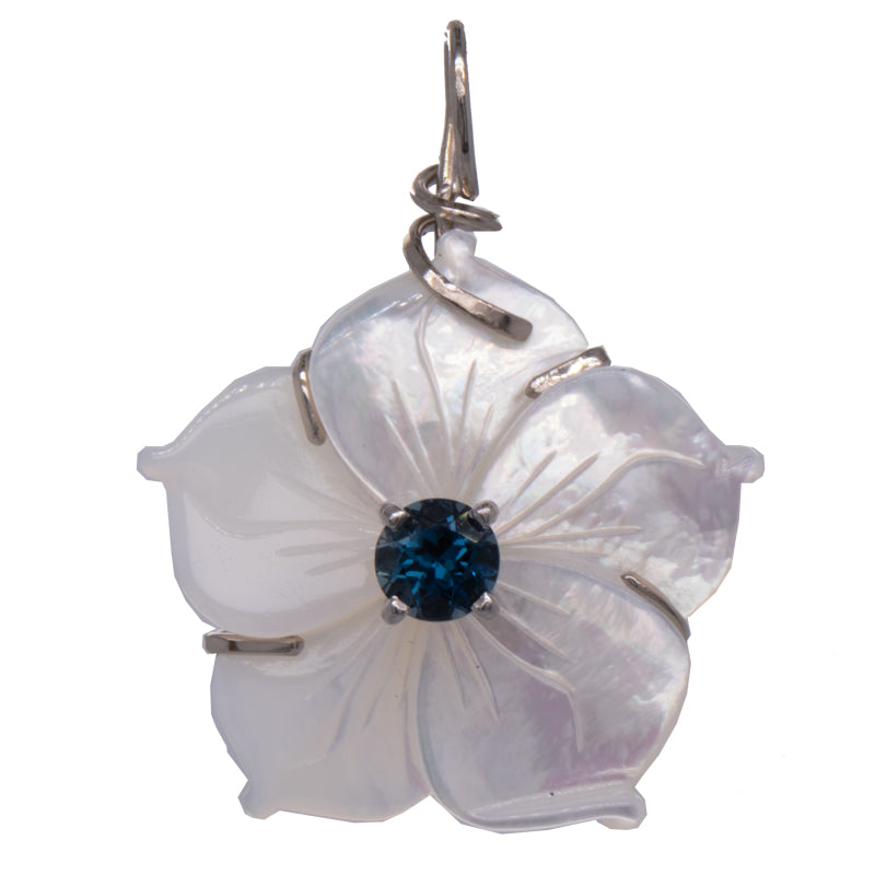 JBG Legacy Mother of Pearl &amp; London Blue Topaz Pendant