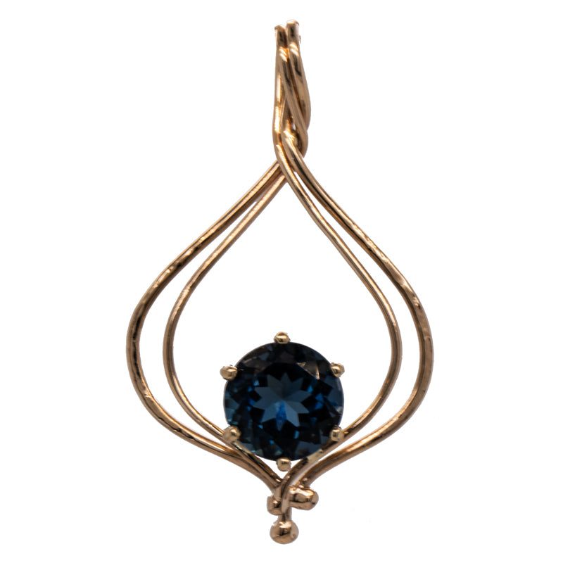 JBG Legacy London Blue Topaz Pear Shape Pendant