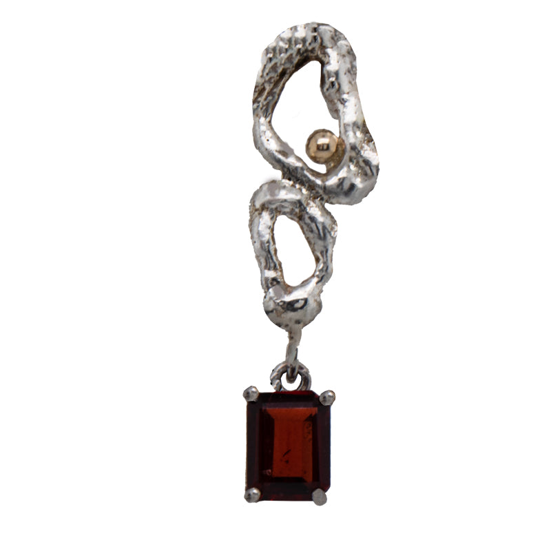 JBG Legacy Garnet Sterling Silver &amp; 14k Gold Torch Fusion Pendant