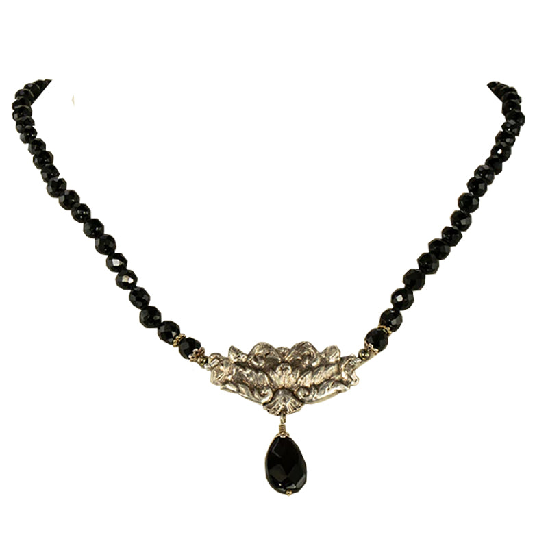 Fine Silver and Onyx Necklace