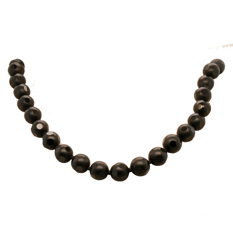 Black Agate Matte &amp; Shiny Bead Necklace