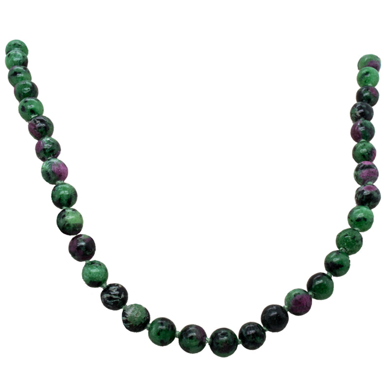 Ruby &amp; Zioisite Bead Necklace