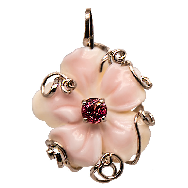 JBG Legacy Pink Tourmaline Queens Conch Shell Pendant