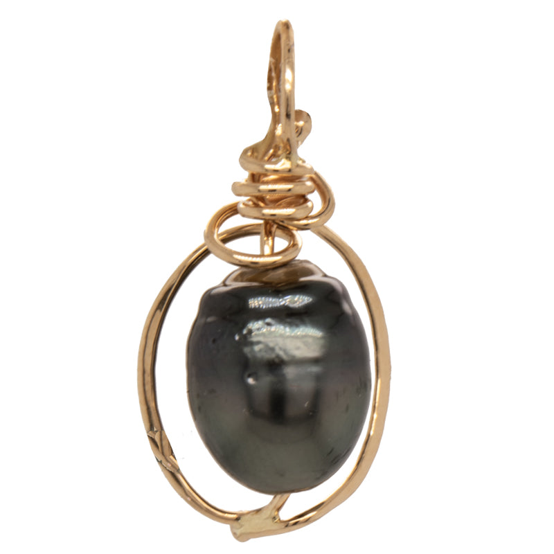 Tahitian Baroque Pearl Simple Seaweed Pendant