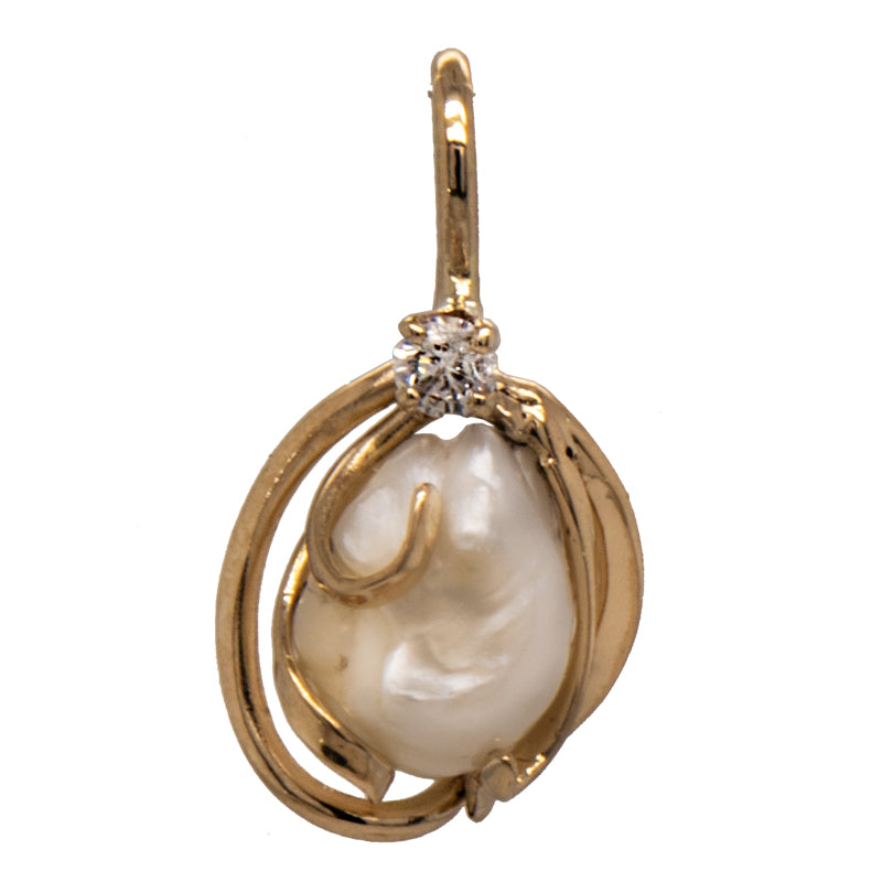 JBG Legacy Freshwater Pearl &amp; Diamond Seaweed Pendant