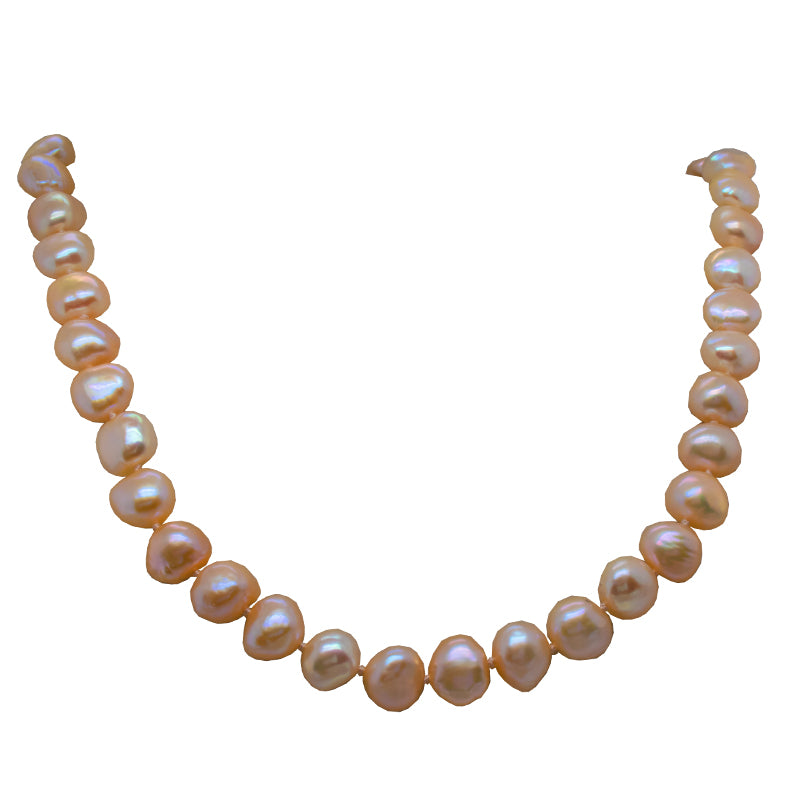 Peach Chinese Nugget Pearl Necklace