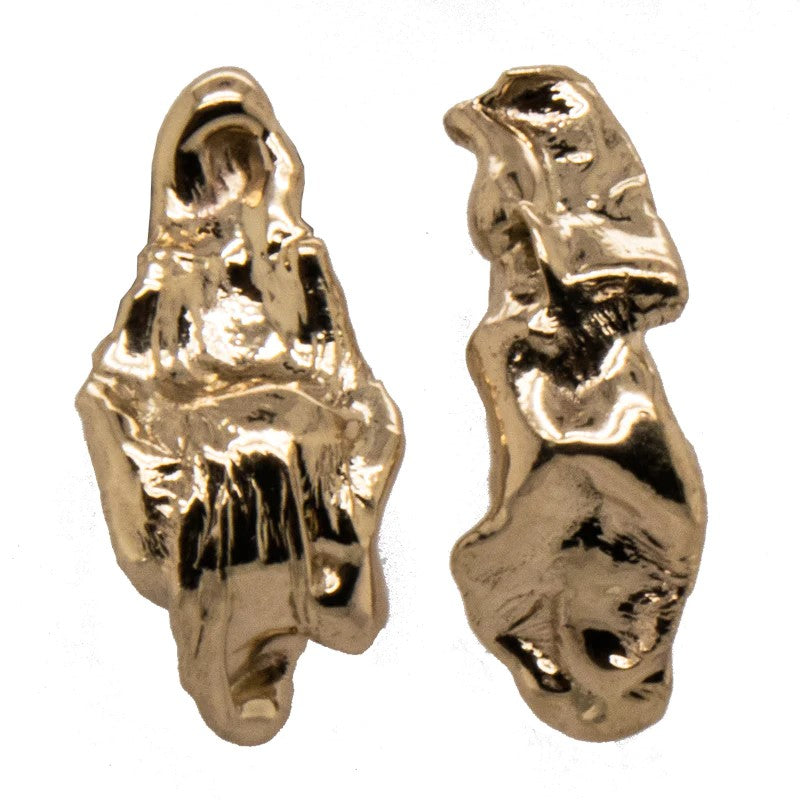 14k Yellow Gold Splash Post Earrings