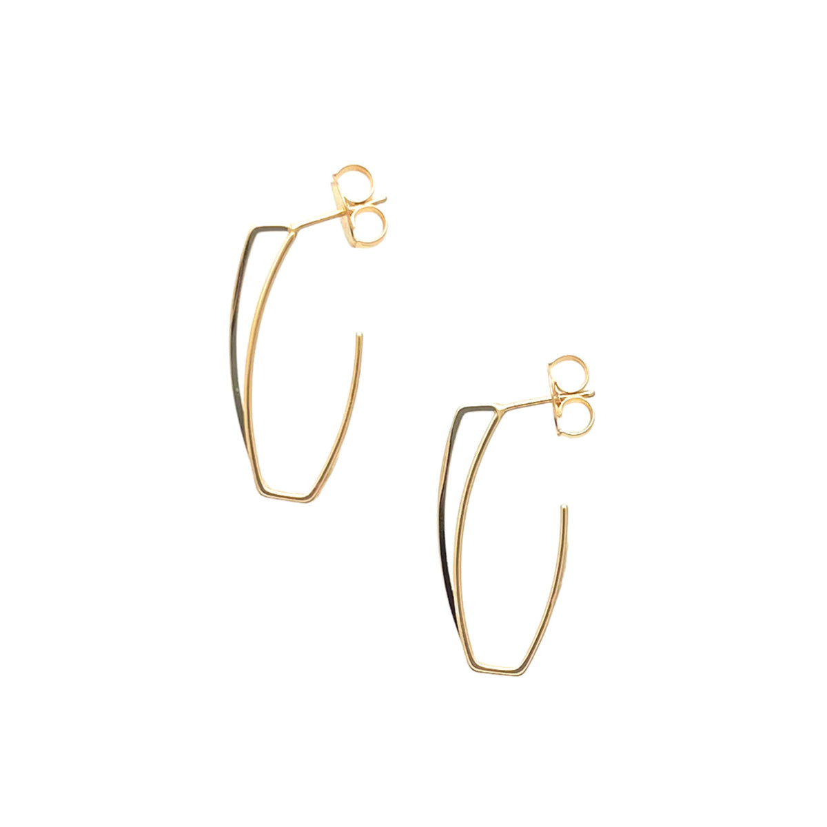 Jewelry By Gail - Sai Brazil - SE928 18K Gold Plated Double Wire Earrings - Front View