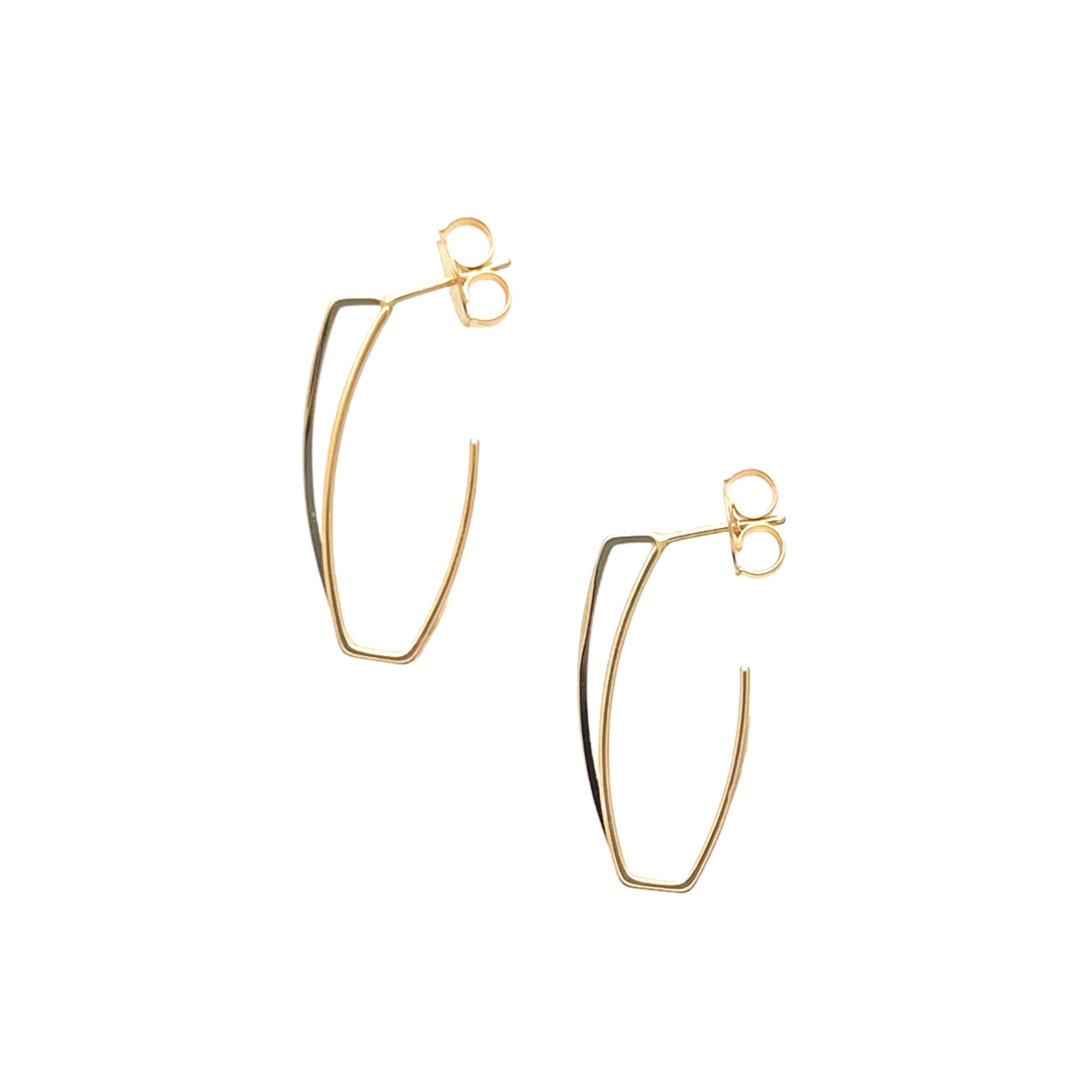 Jewelry By Gail - Sai Brazil - SE928 18K Gold Plated Double Wire Earrings - Front View