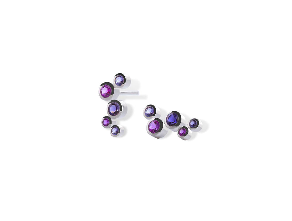 E5188 Amethyst &amp; Iolite Multi Gemstone Earrings