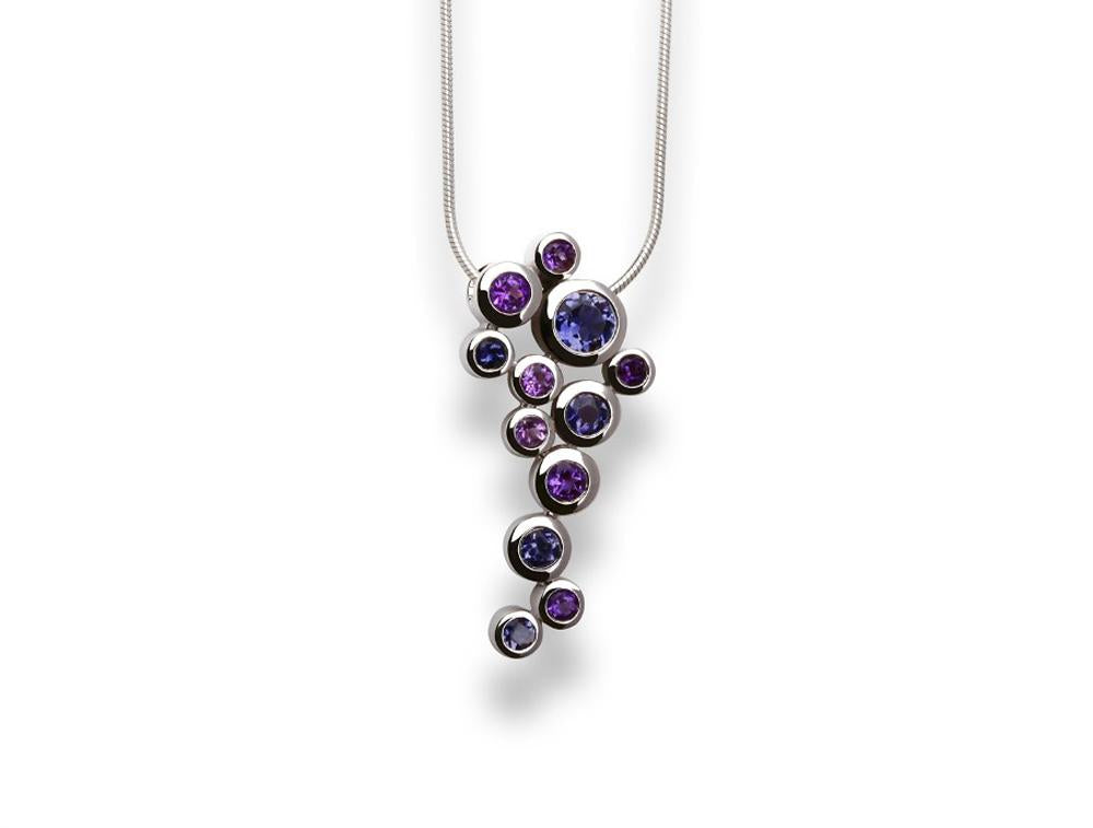 P4538 Iolite &amp; Amethyst Small Bubbles Pendant