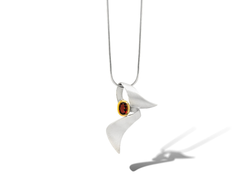 P5226-GA Abstract Garnet Gemstone Pendant