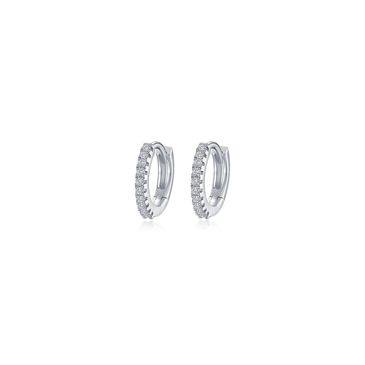 Jewelry By Gail - LaFonn - 13.5mm Huggie Hoop Earrings - Sterling Silver - Front View