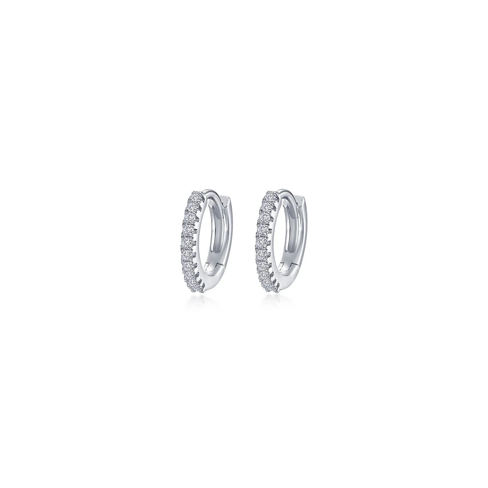 Jewelry By Gail - LaFonn - 13.5mm Huggie Hoop Earrings - Sterling Silver - Front View