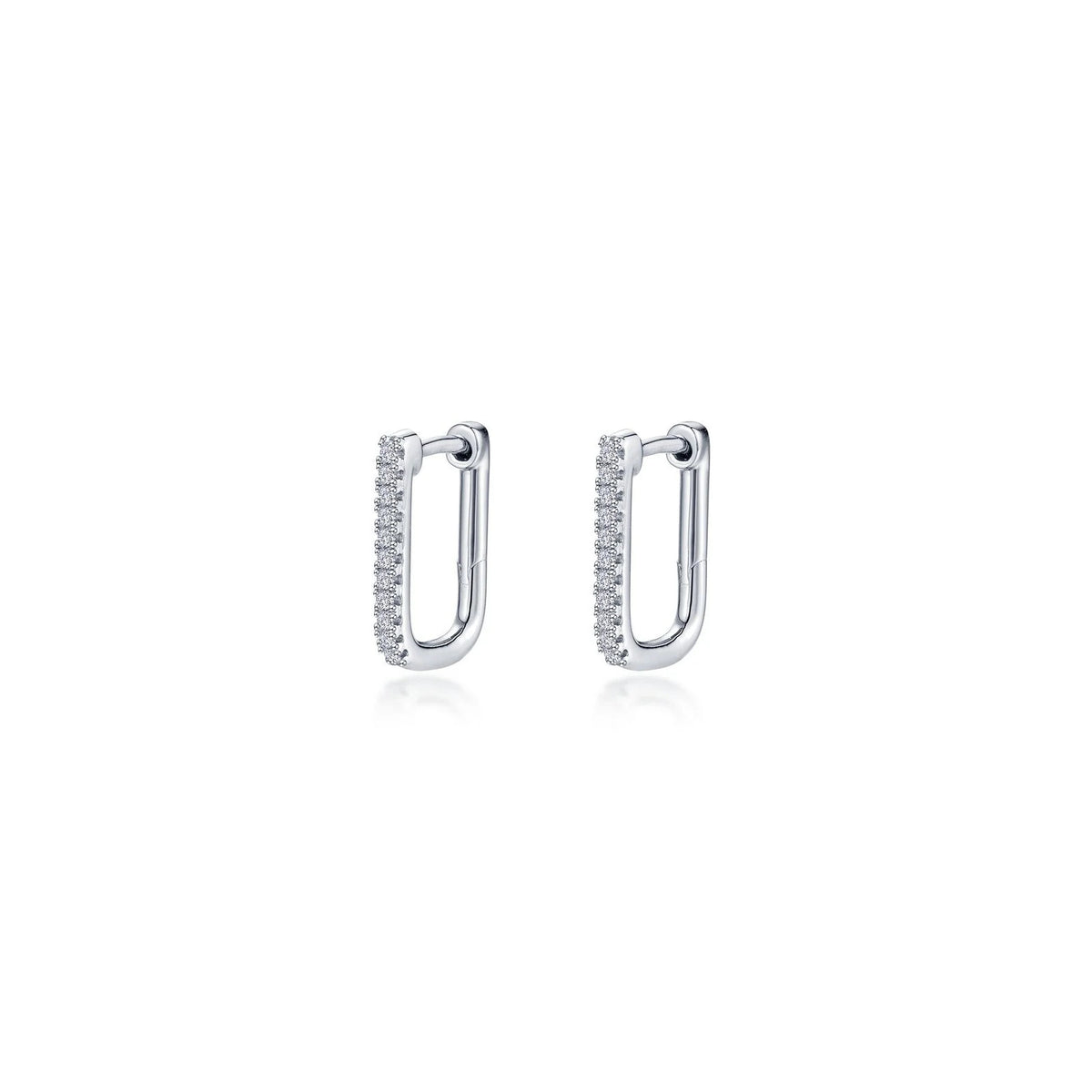 Jewelry By Gail - LaFonn - 15mm x 11mm Rectangle Hoop Earrings - Front View