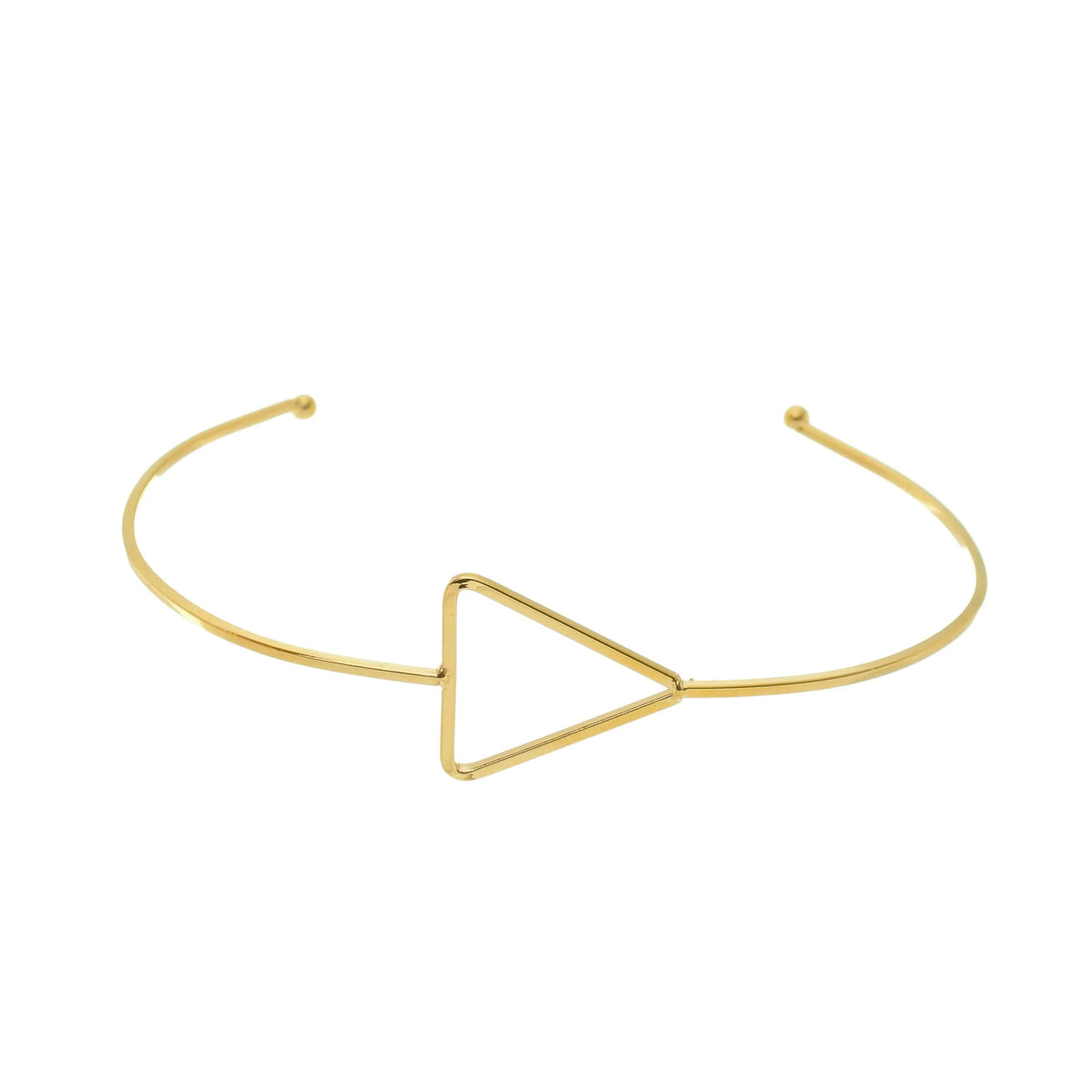 Jewelry By Gail - Sai Brazil - SB245A Triangle Design 18K Gold Plated Bracelet - Front View