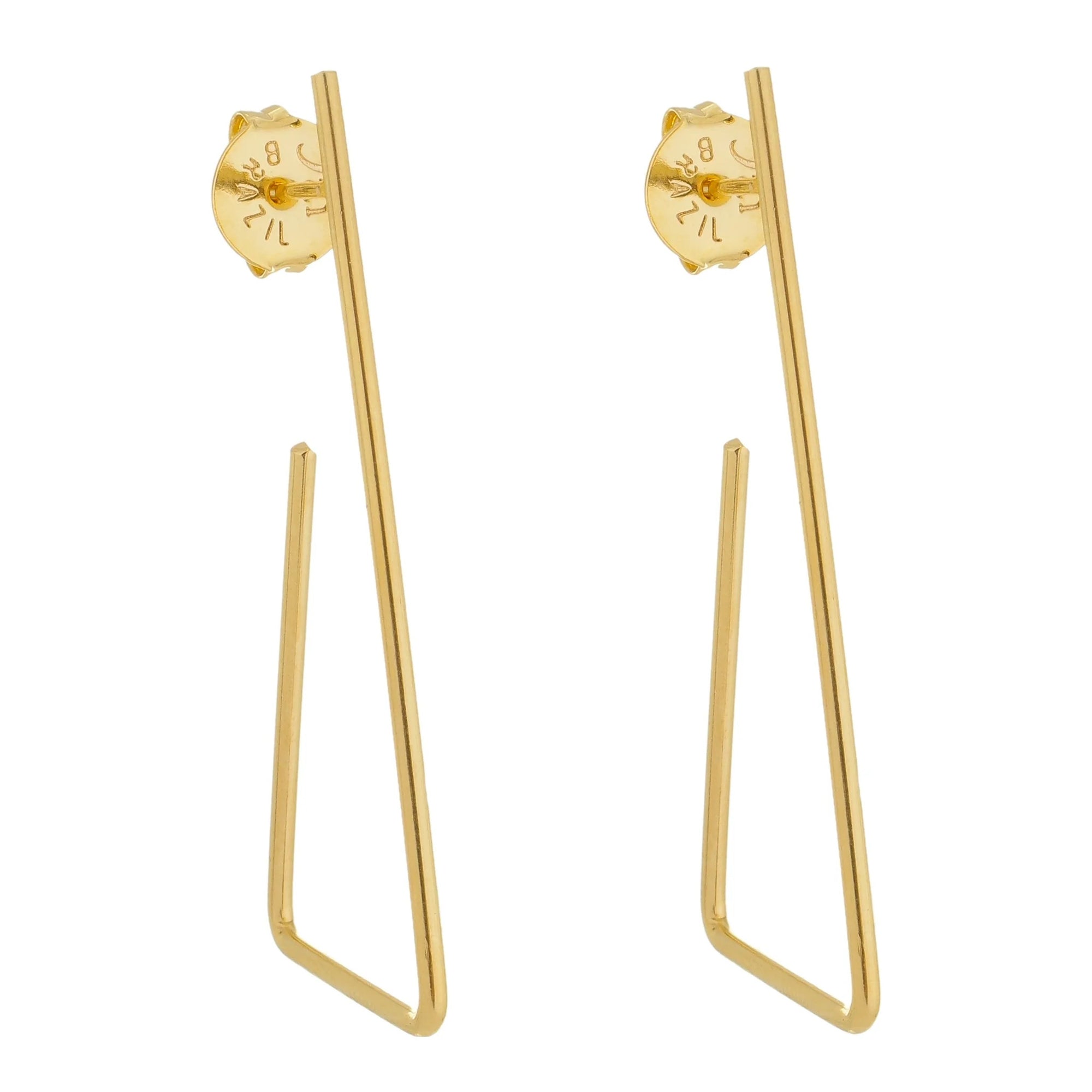 Jewelry By Gail - Sai Brazil - SE711MD Gold Plated Earrings - Front View