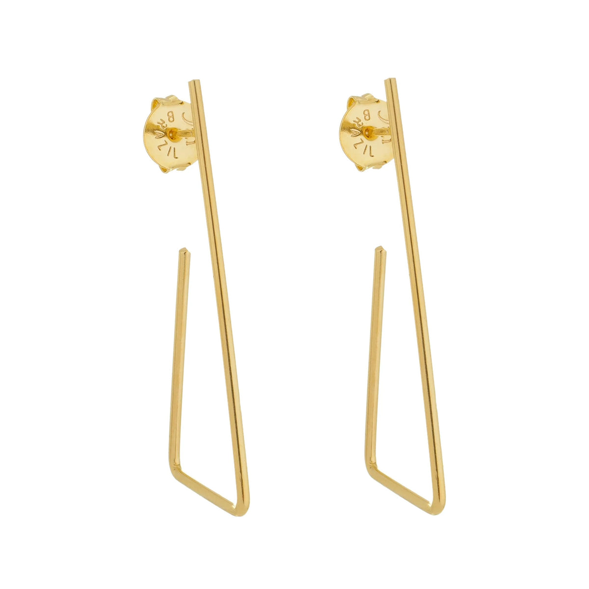 Jewelry By Gail - Sai Brazil - SE711SM Gold Plated Earrings - Front View