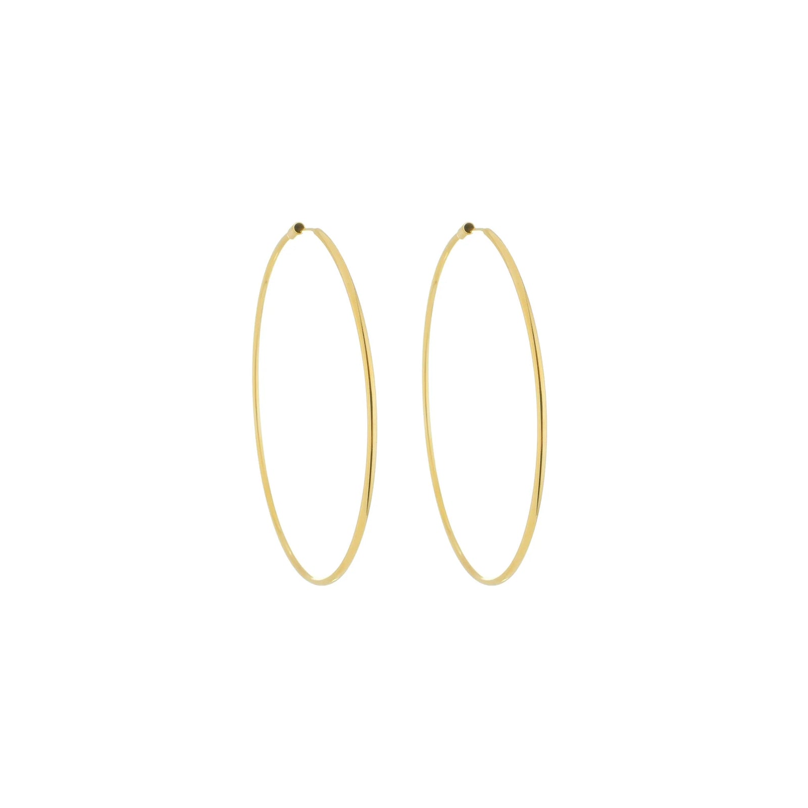 Jewelry By Gail - Sai Brazil - SE731XS 18K Gold Plated Hoops - Front View