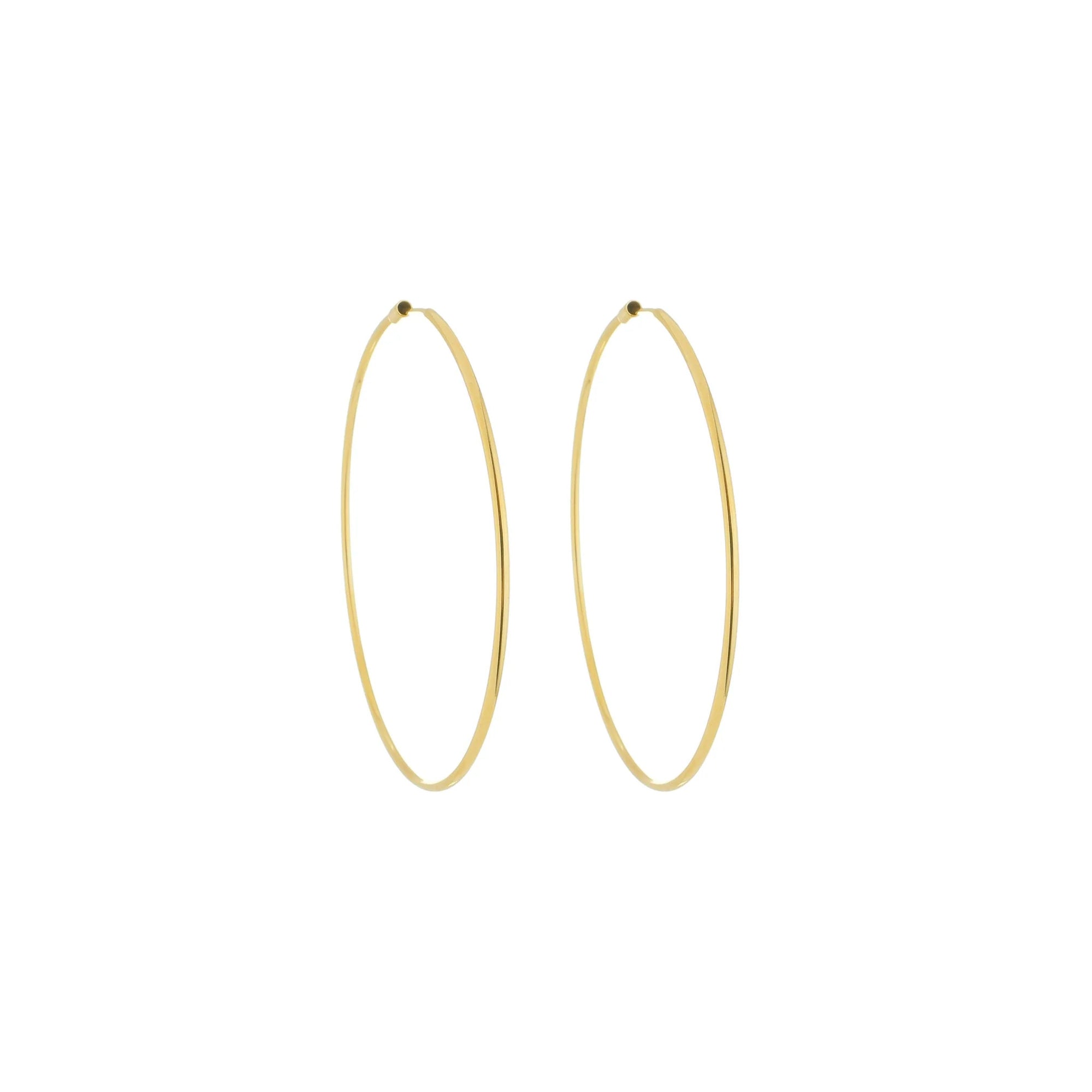 Jewelry By Gail - Sai Brazil - SE731XS 18K Gold Plated Hoops - Front View