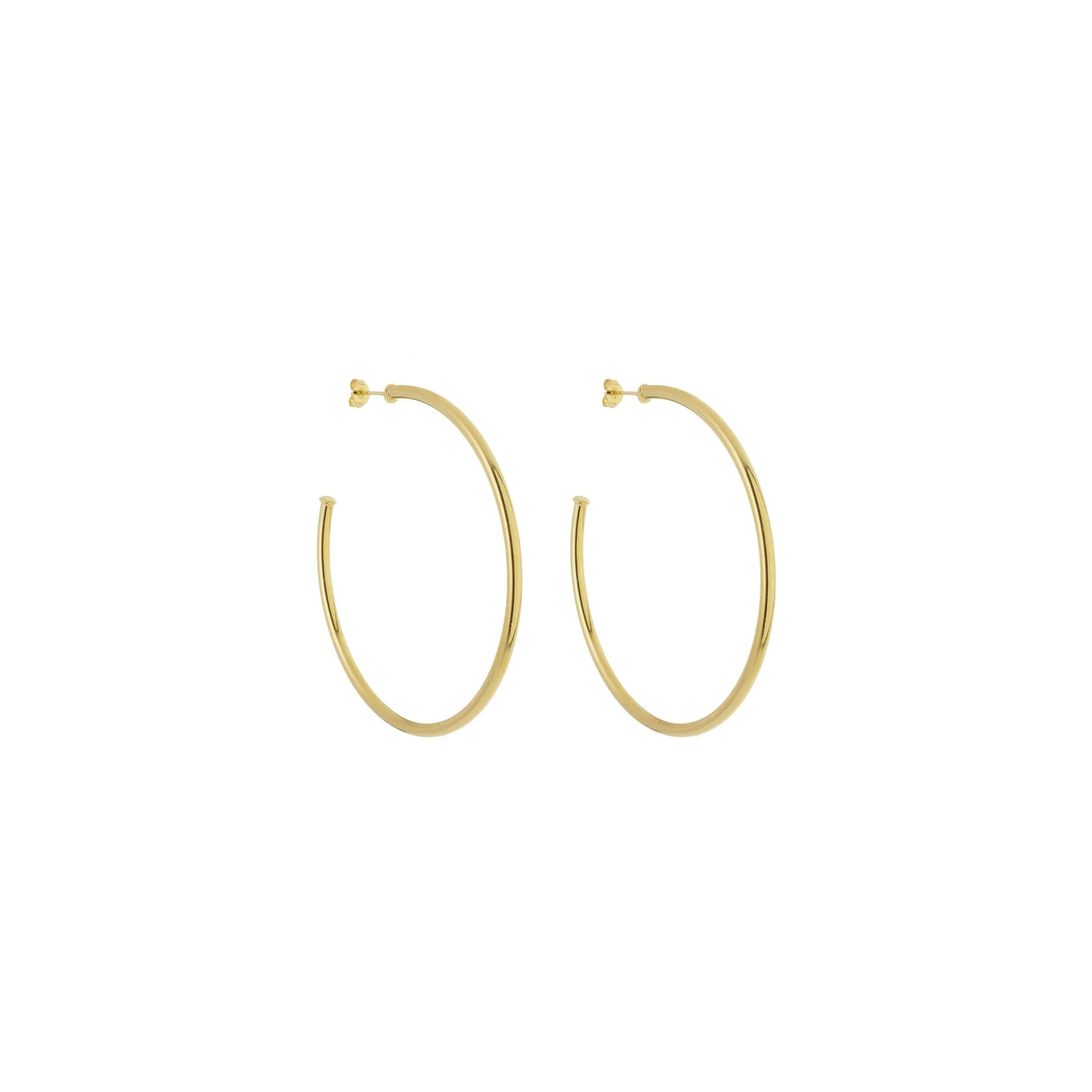 Jewelry By Gail - Sai Brazil - SE761AXS 18K Gold Plated Hoops - Front View