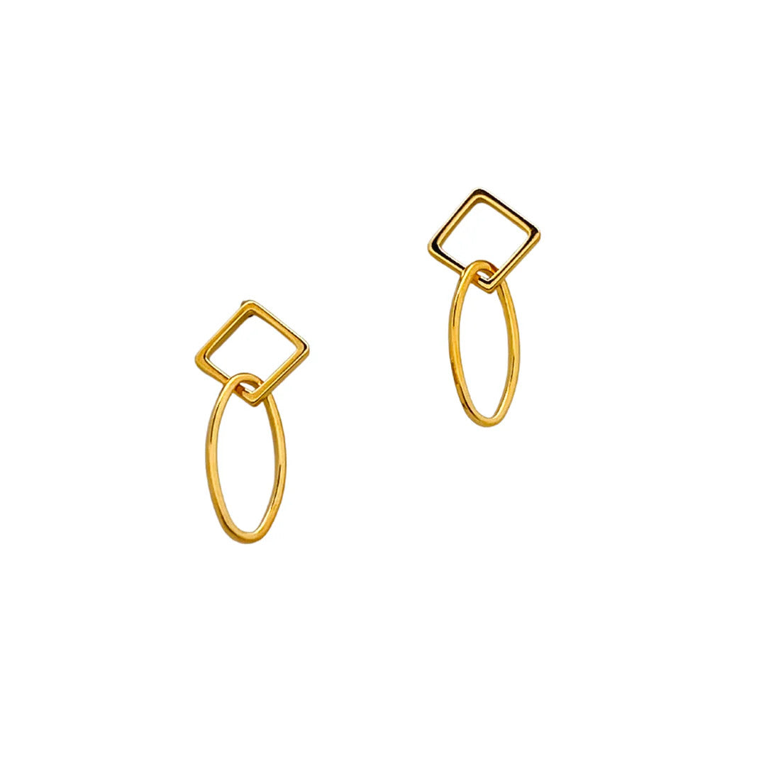 Jewelry By Gail - Sai Brazil - SE782 18K Gold Plated Earrings - Front View