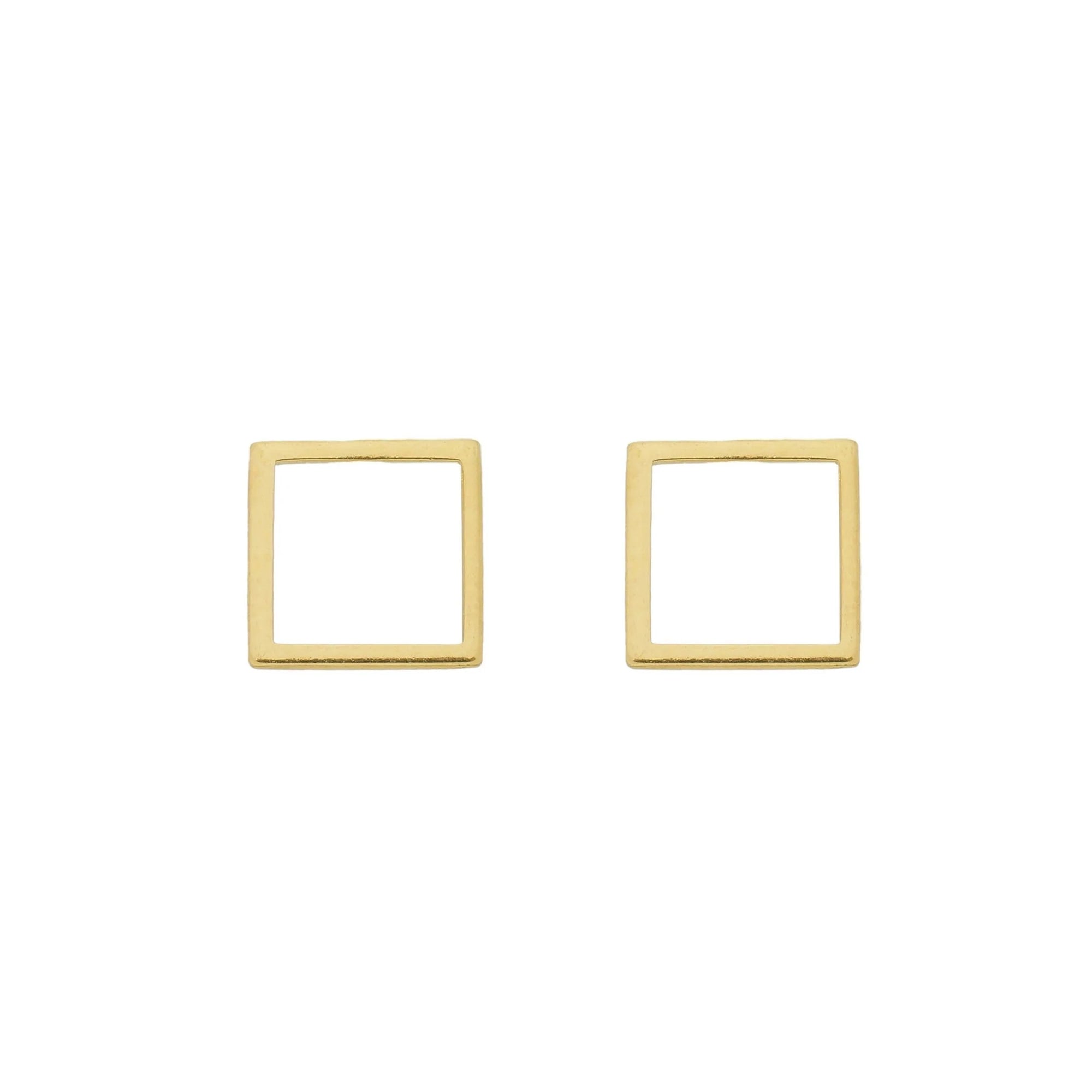 Jewelry By Gail - Sai Brazil - SE796B Medium Size Square Stud Earrings - Front View