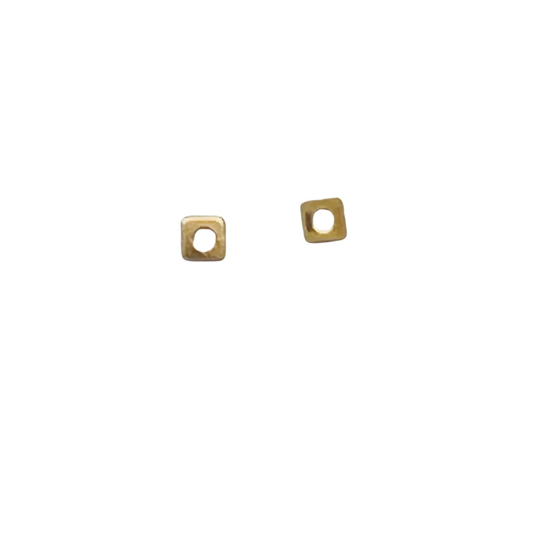 Jewelry By Gail - Sai Brazil - SE796 Mini Square Stud Earrings - Front View