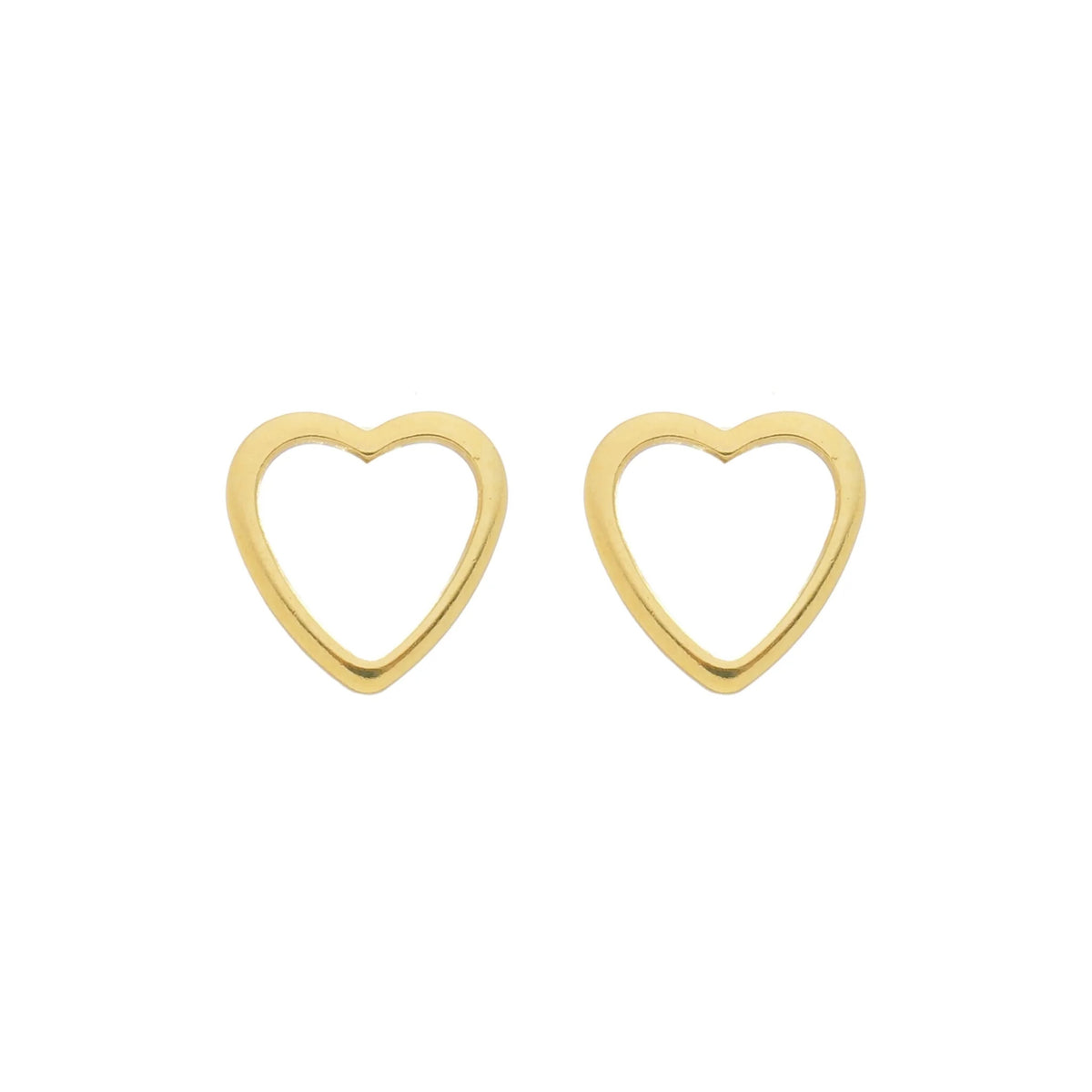 Jewelry By Gail - Sai Brazil - SE798A Heart Shape Stud Earrings - Front View