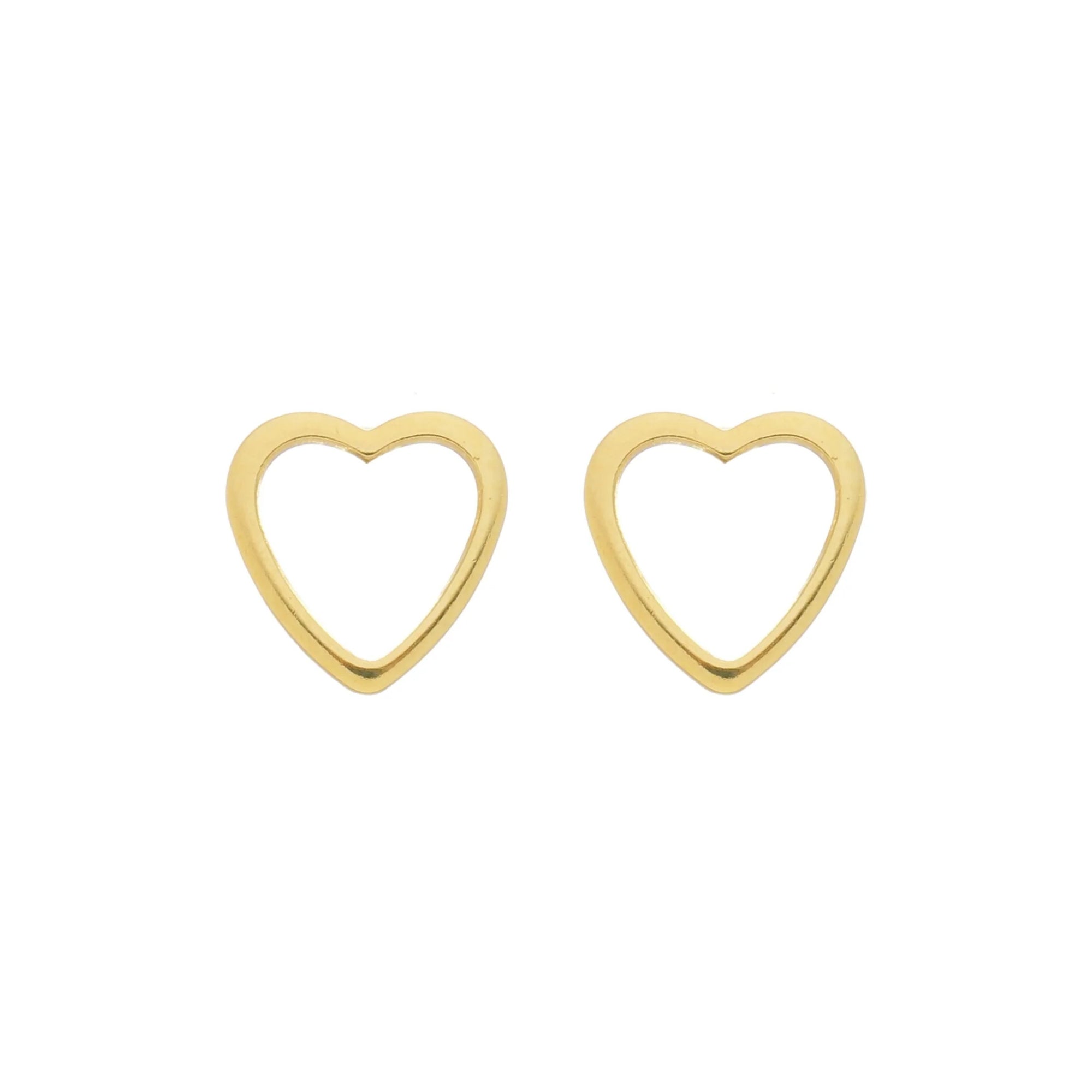 Jewelry By Gail - Sai Brazil - SE798A Heart Shape Stud Earrings - Front View