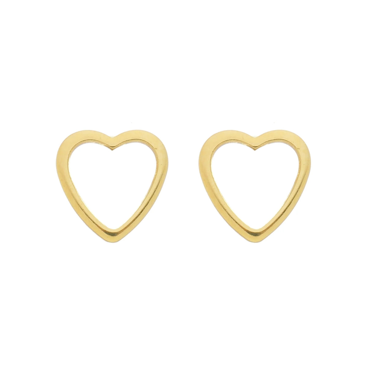 Jewelry By Gail - Sai Brazil - SE798B Heart Shape Stud Earrings - Front View