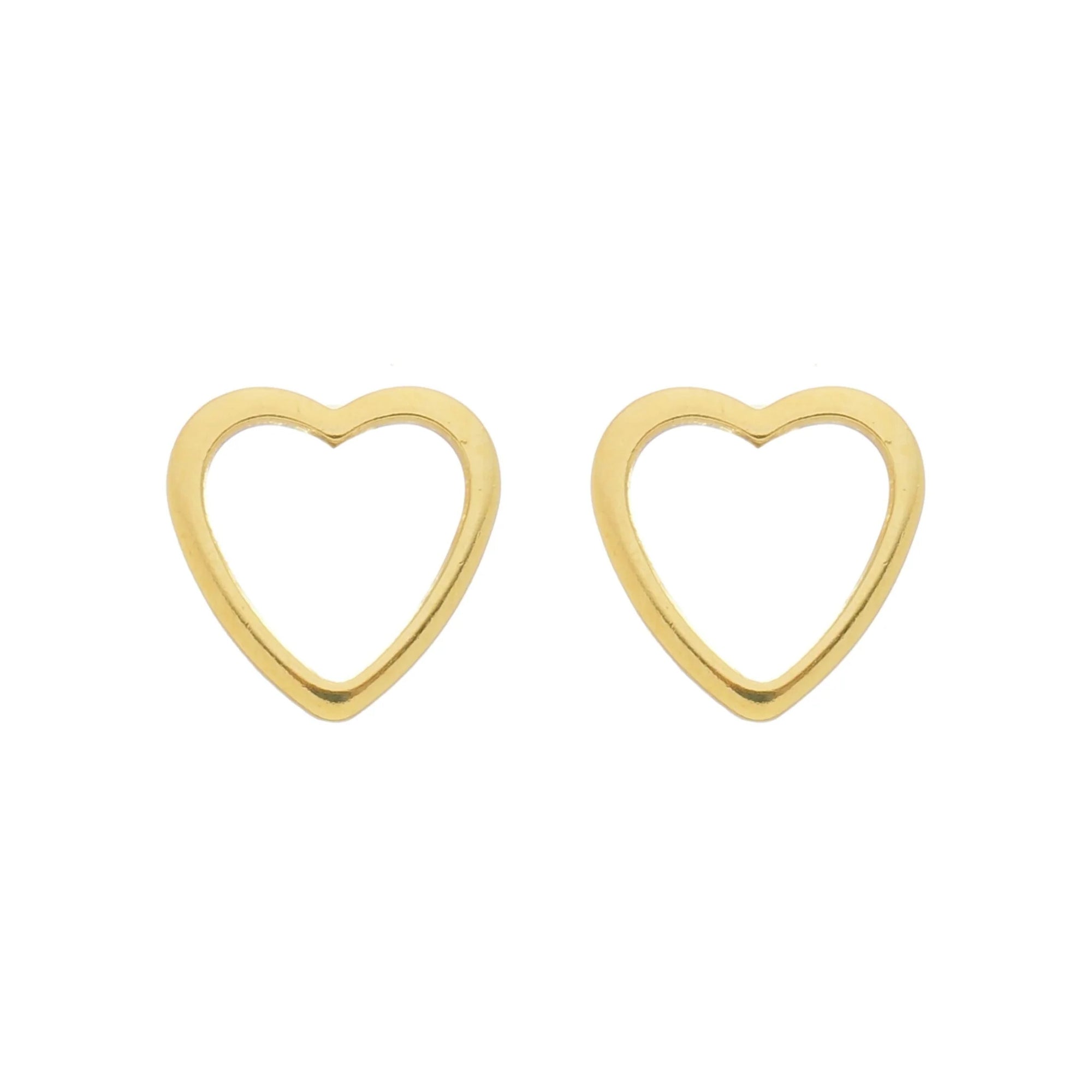 Jewelry By Gail - Sai Brazil - SE798B Heart Shape Stud Earrings - Front View