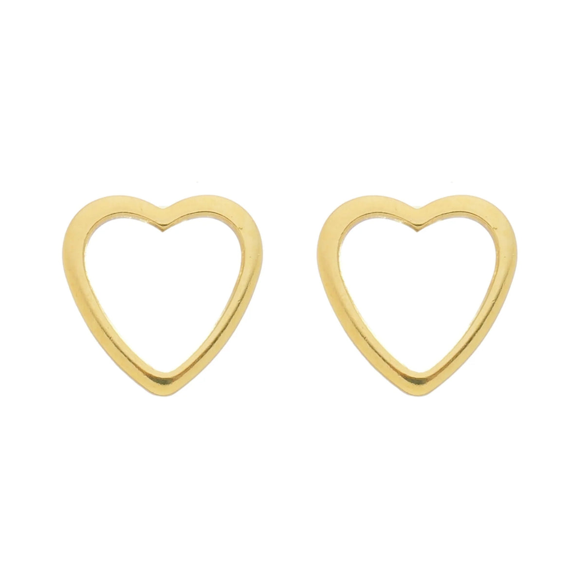 Jewelry By Gail - Sai Brazil - SE798C Heart Shape Stud Earrings - Front View