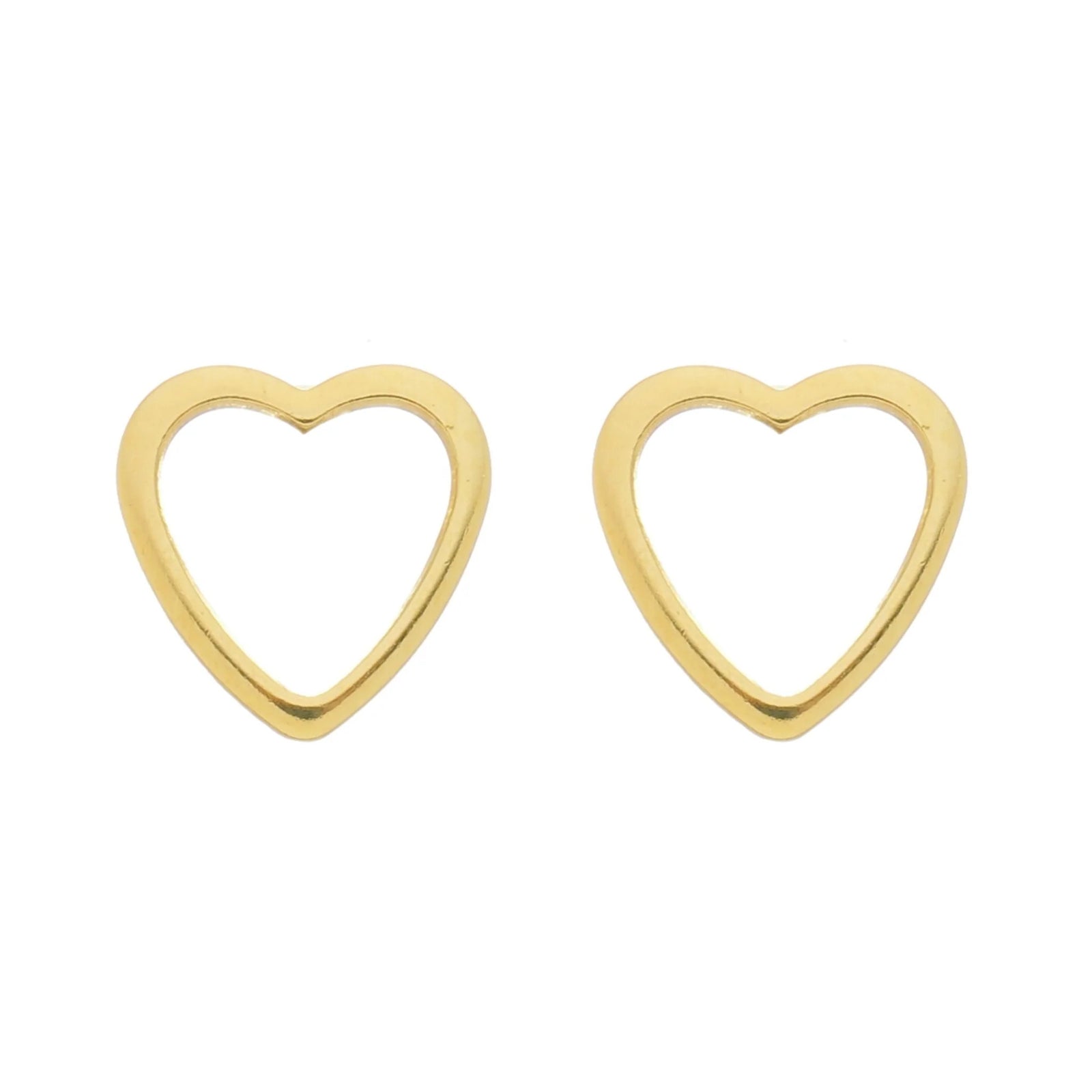 Jewelry By Gail - Sai Brazil - SE798C Heart Shape Stud Earrings - Front View