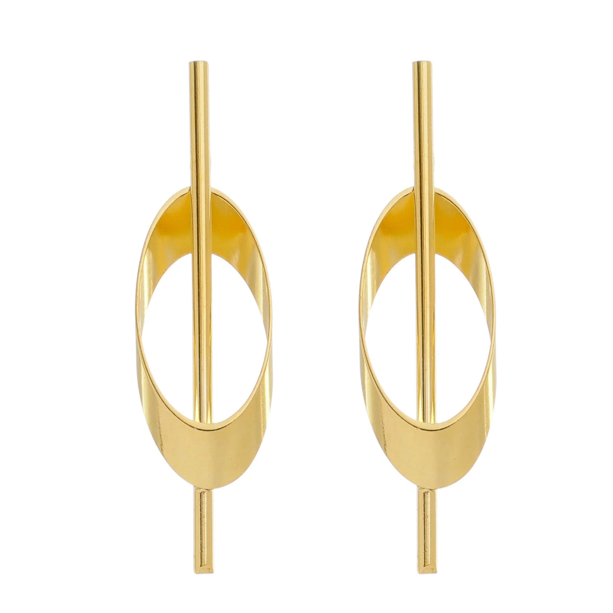 Jewelry By Gail - Sai Brazil - SE814 18K Gold Plated Earrings - Front View