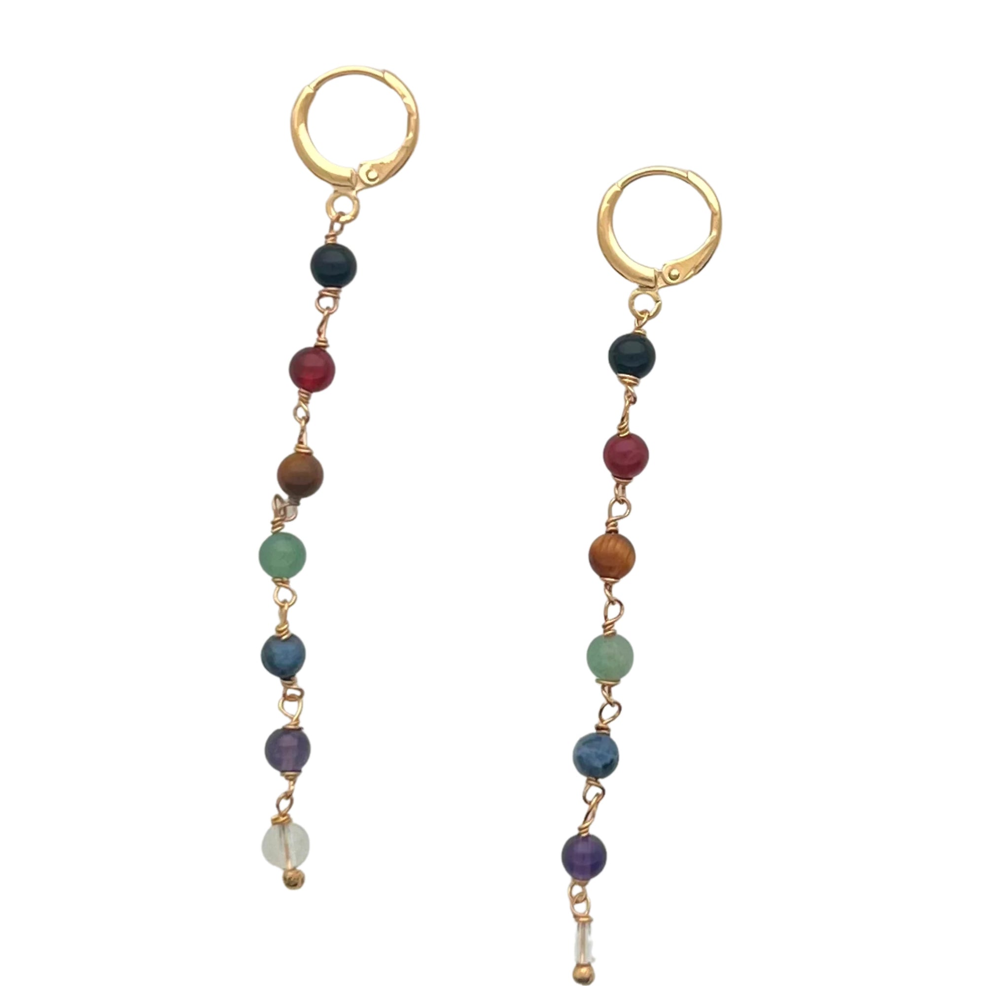 Jewelry By Gail - Sai Brazil - SE895 Assorted Semi Precious Stones Earrings - Front View