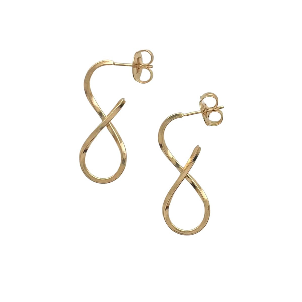 Jewelry By Gail - Sai Brazil - SE915A 18K Gold Plated Infinity Earrings - Front View