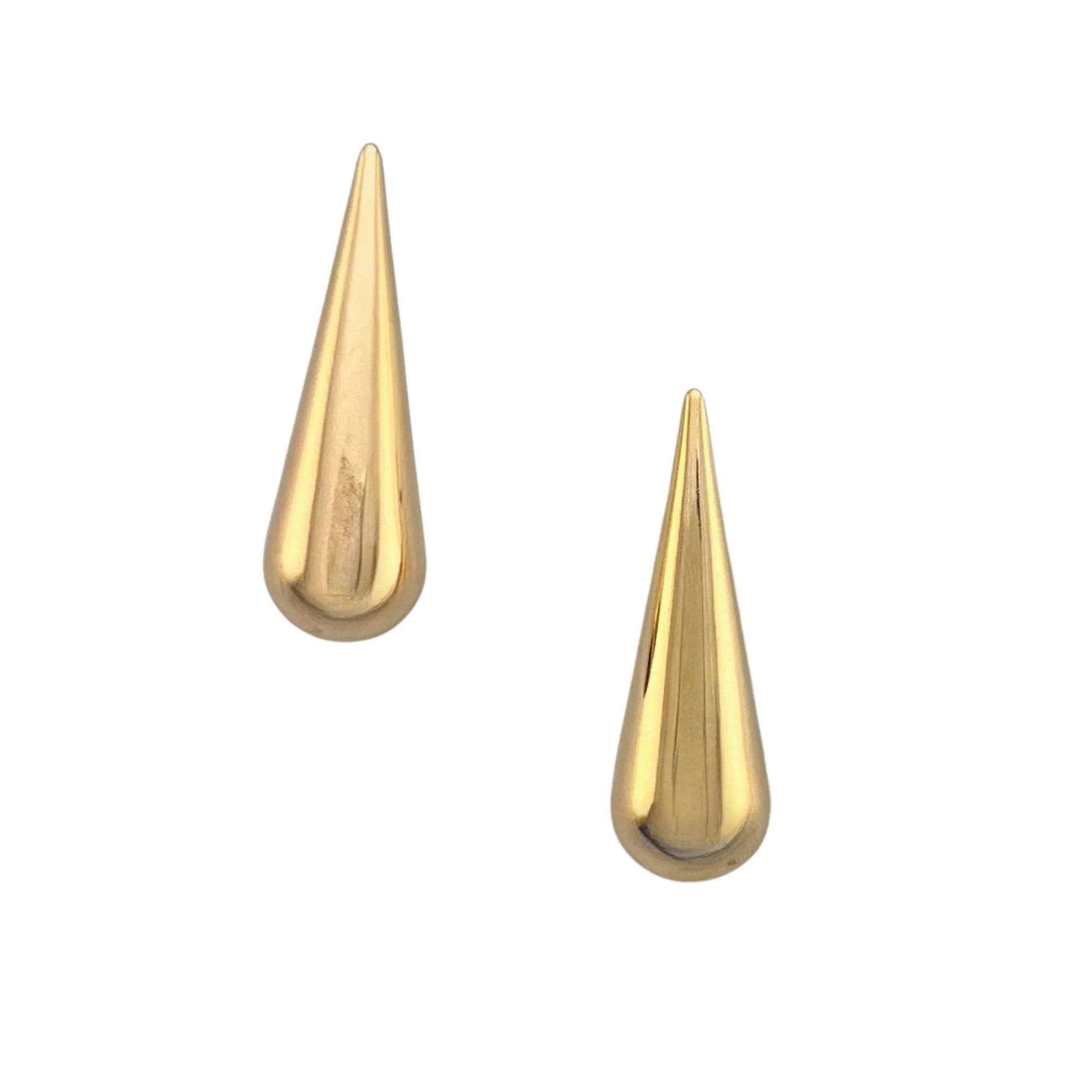 Jewelry By Gail - Sai Brazil - SE962 18K Gold Plated Long Teardrop Earrings - Front View