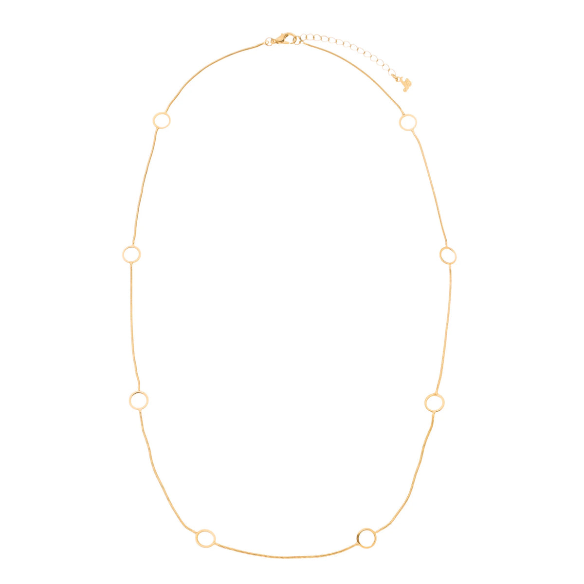 Jewelry By Gail - Sai Brazil - SN411B 22in Circles 18K Gold Plated Necklace - Front View