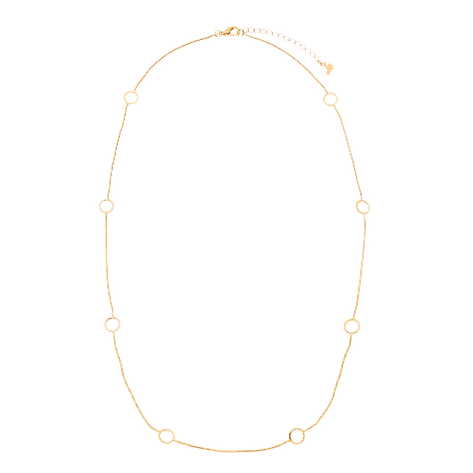 Jewelry By Gail - Sai Brazil - SN411B 22in Circles 18K Gold Plated Necklace - Front View