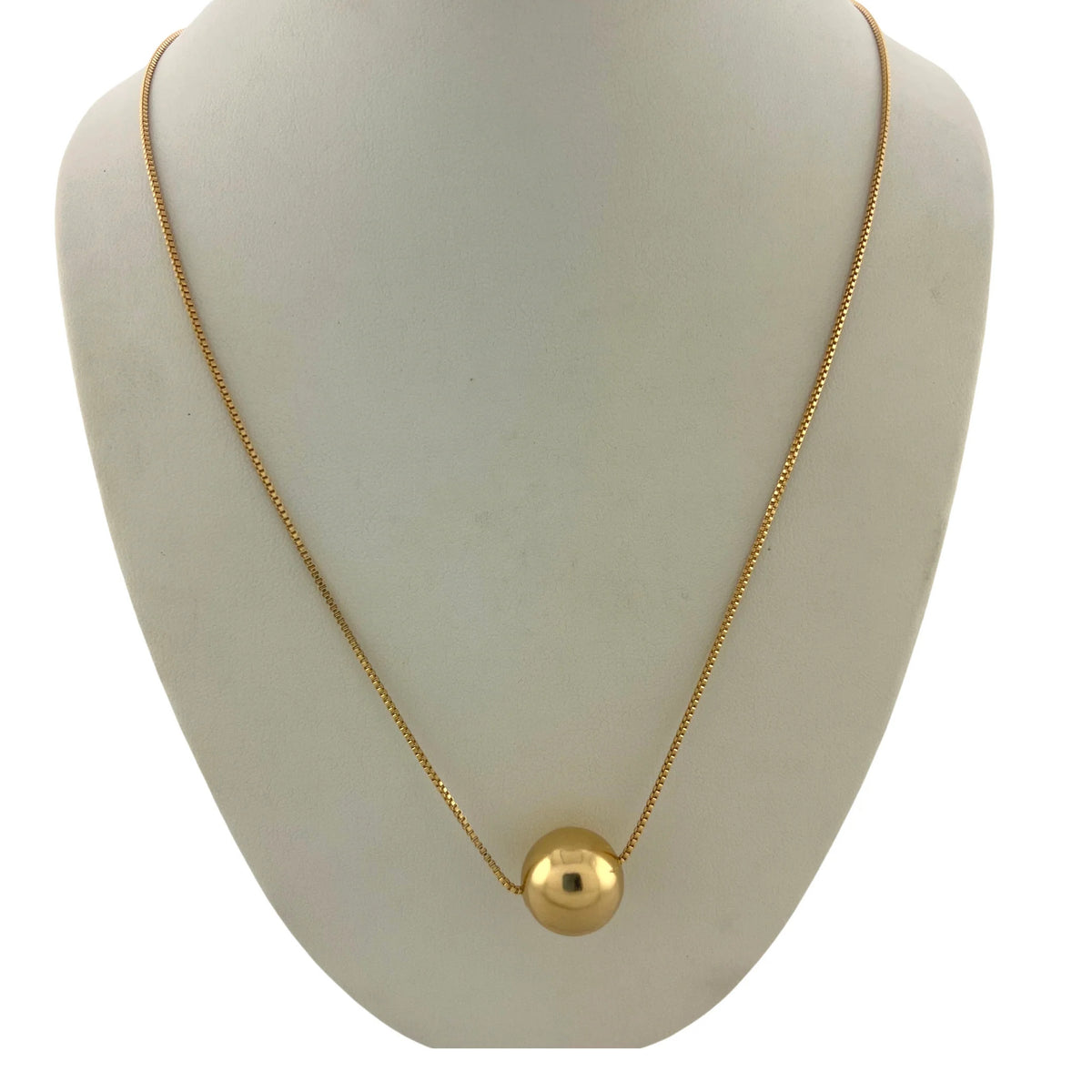 Jewelry By Gail - Sai Brazil - SN444 18K Gold Plated Chain with a 16mm Ball - Front View