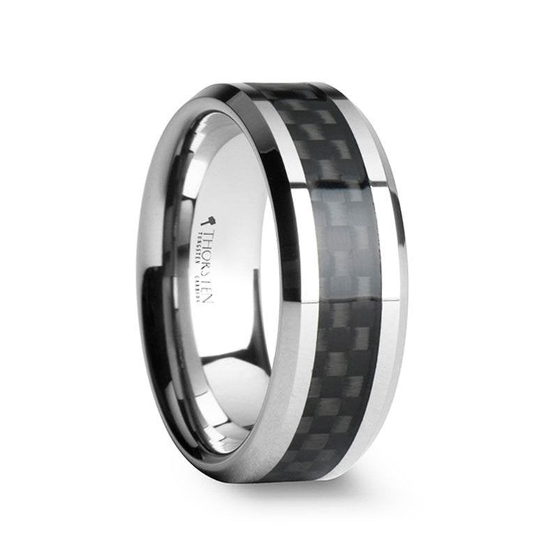 Jewelry By Gail - Thorsten Rings - MAXIMUS Black Carbon Fiber Inlay Tungsten Carbide Wedding Band