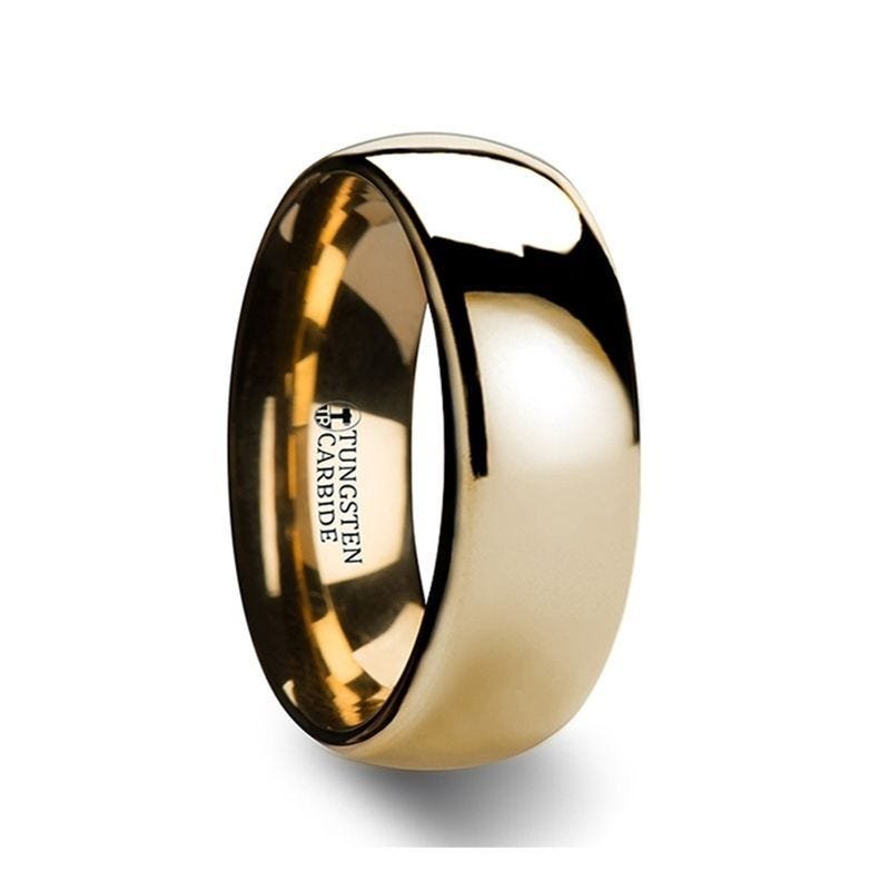 Jewelry By Gail - Thorsten Rings - ORO Traditional Domed Gold-Plated Tungsten Carbide Wedding Ring