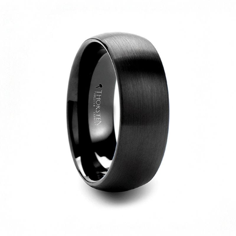 Jewelry By Gail - Thorsten Rings - RAIDER Domed Brush Finished Black Tungsten Wedding Band