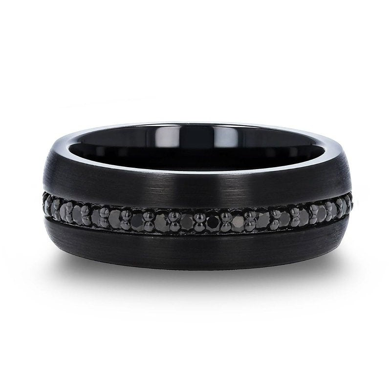 Jewelry By Gail - Thorsten Rings - VALIANT Black Tungsten Ring with Black Sapphires